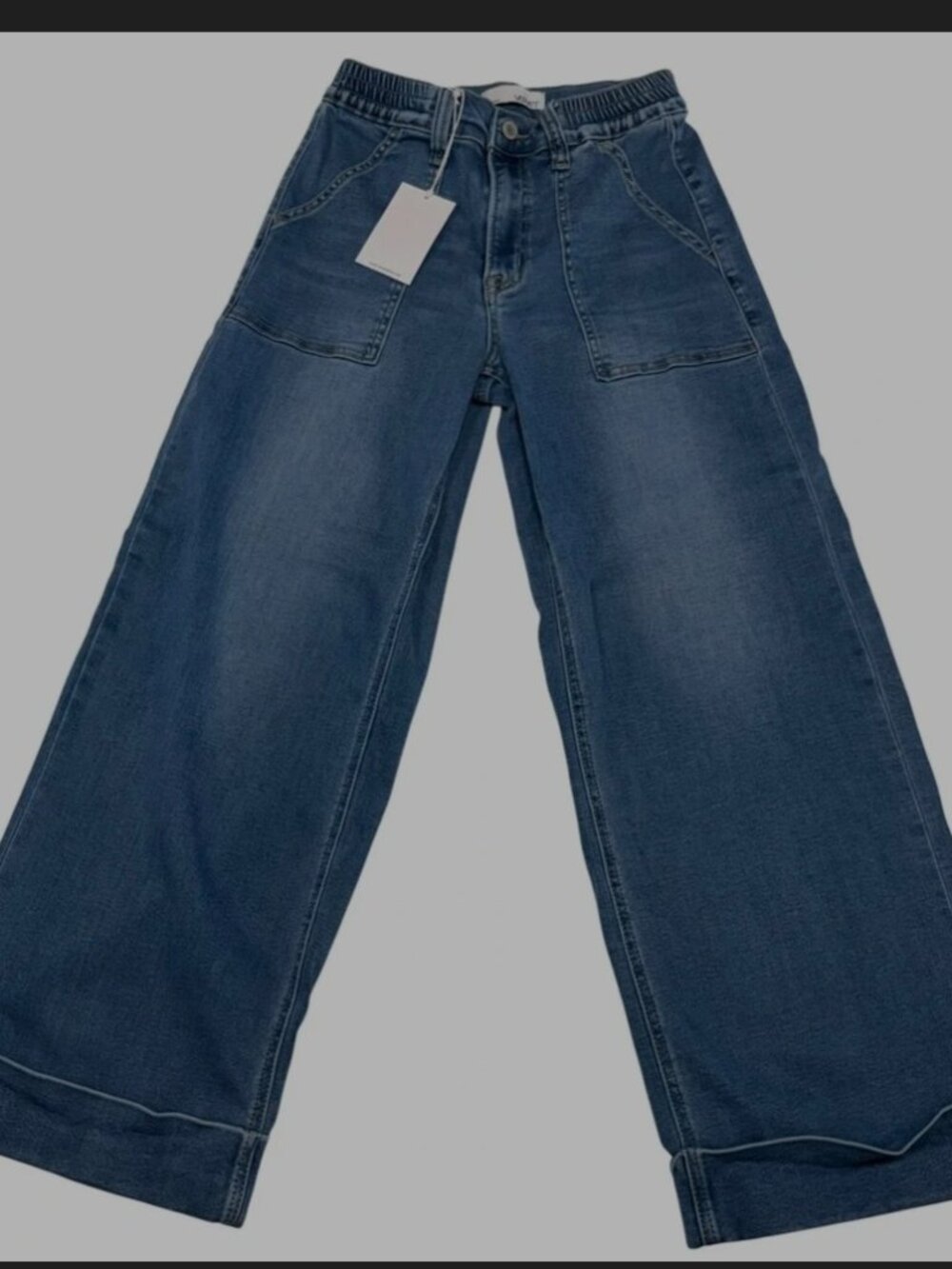 Vervet Los Angeles Womens Wide Leg Cuff Jeans Medium Wash Size 26